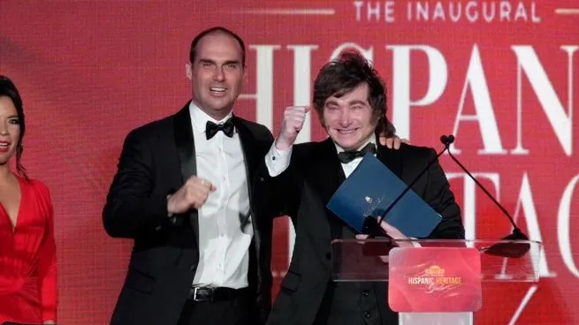 Javier Milei durante la Gala Oficial del Mes de la Herencia Hispana en Washington