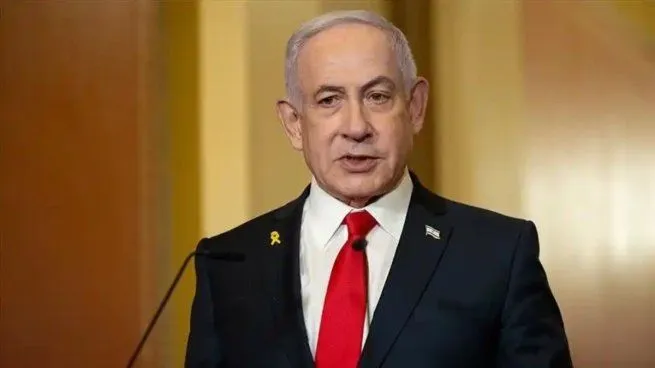 Benjamín Netanyahu durante un mensaje de campaña