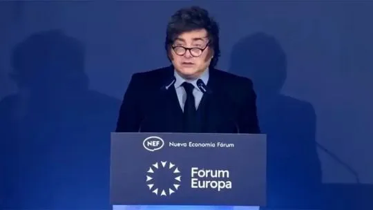 Javier Milei durante su visita a España