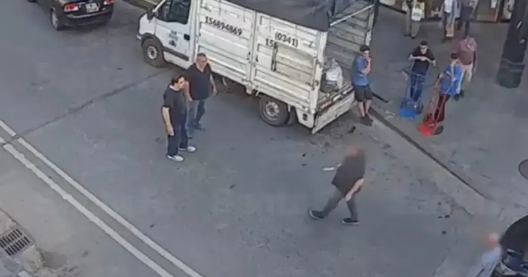 Taxi en el centro de Rosario, escenario del ataque con cuchilla