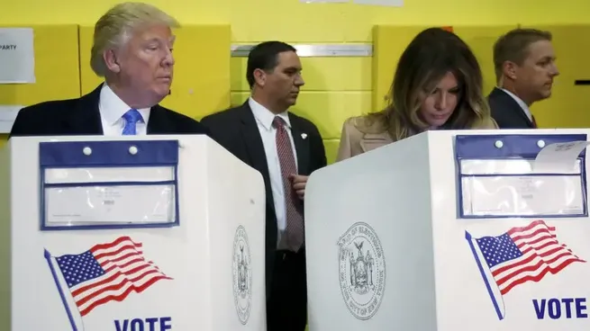 Donald Trump y Zohran Mamdani votando de forma anticipada